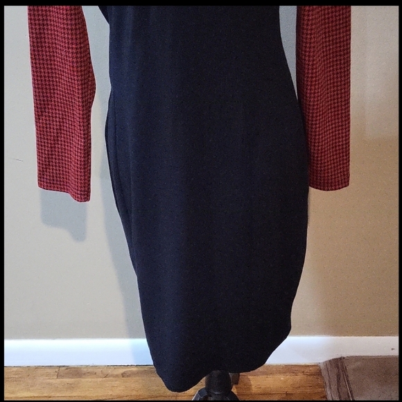 HOMEYEE Women's Retro Chic Colorblock Lapel Career Tunic Dress - Picture 5 of 14